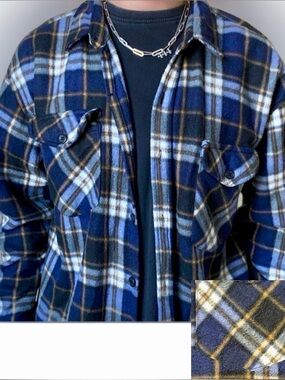 🌺Vintage LJ Freud Blue Soft Flannel Button Up Shirt🌸🌸